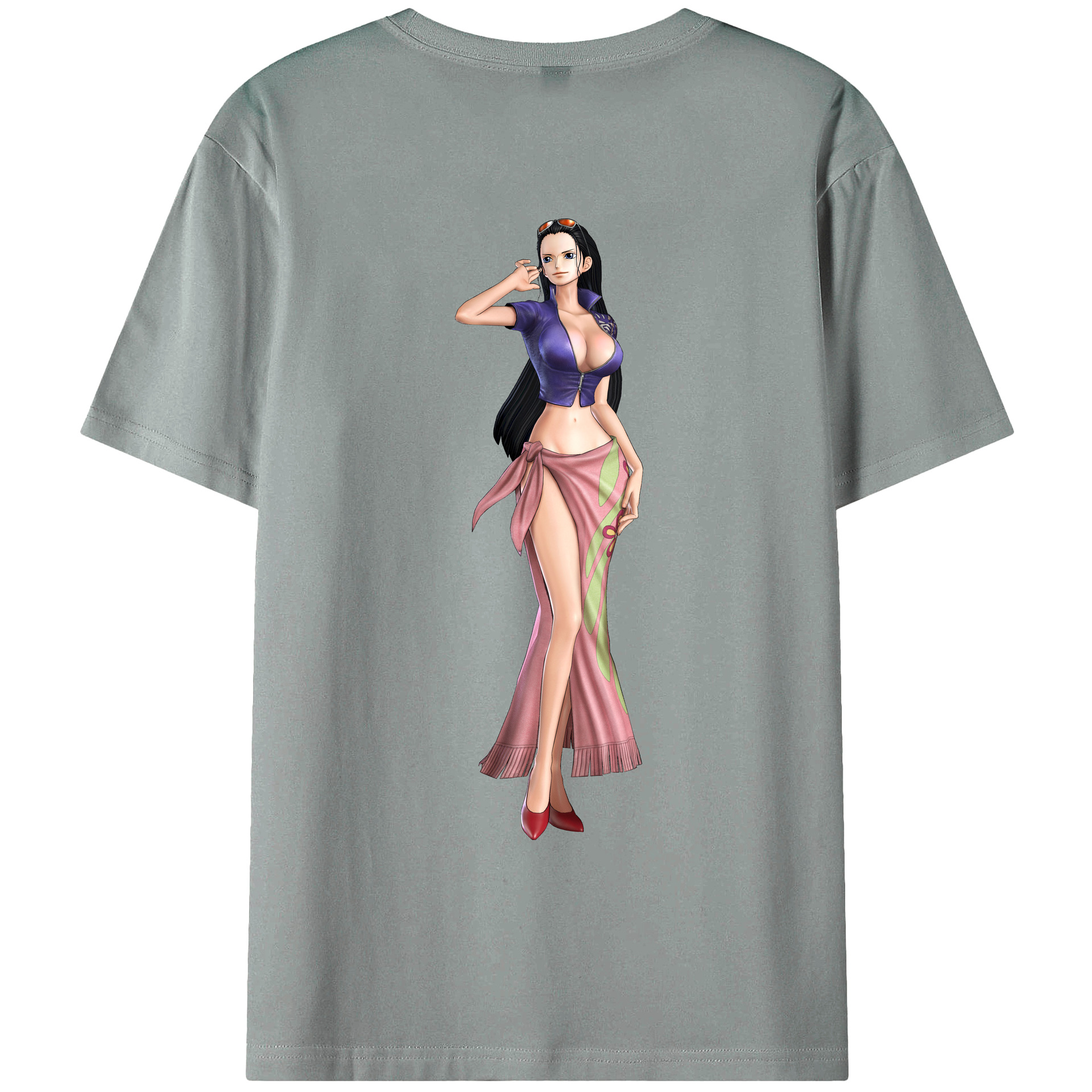 ワンピース ニコ・ロビン ONE PIECE Nico Robin 綿100％ メンズ半袖Tシャツ（バックプリント） 通気性